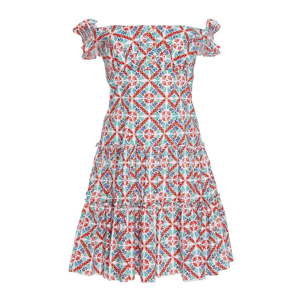 Multicolor Maria Floral Off The Shoulder Dress - Picture 2 of 9